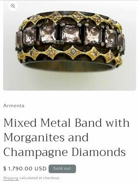 Armenta Two-Tone Band with Champagne Stones